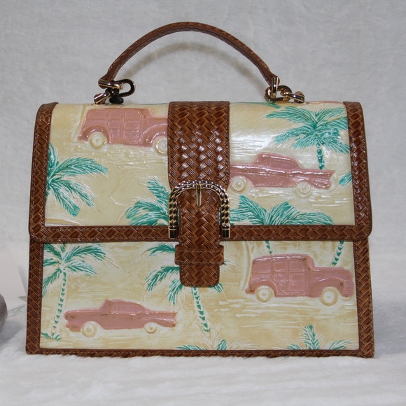 BRAHMIN Hallie Satchel Honey Brown Copa Cabana Leather Purse - Picture 1 of 7